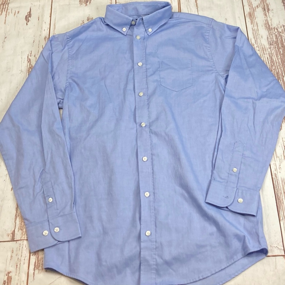 Chaps Shirt Stretch Button Down Blue Sz XL(18-20)